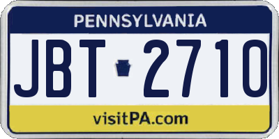 PA license plate JBT2710