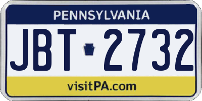 PA license plate JBT2732