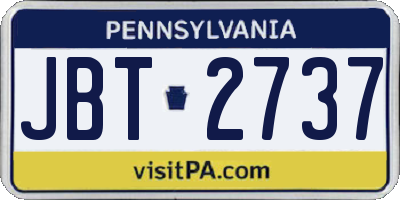 PA license plate JBT2737