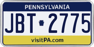 PA license plate JBT2775