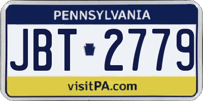 PA license plate JBT2779