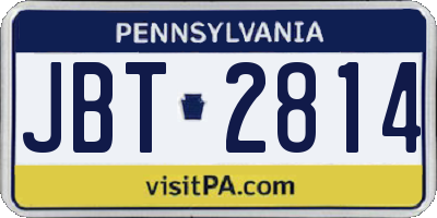 PA license plate JBT2814