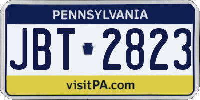 PA license plate JBT2823
