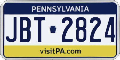 PA license plate JBT2824