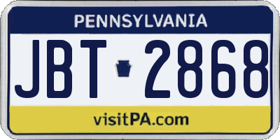 PA license plate JBT2868