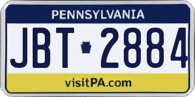 PA license plate JBT2884