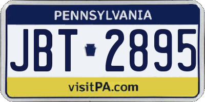 PA license plate JBT2895