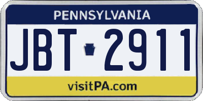 PA license plate JBT2911