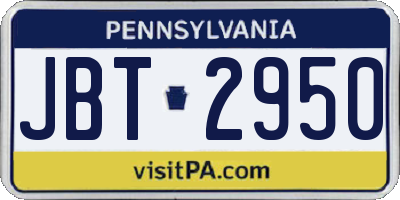PA license plate JBT2950