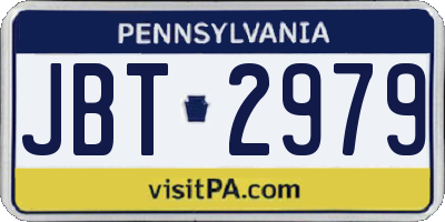 PA license plate JBT2979