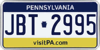 PA license plate JBT2995
