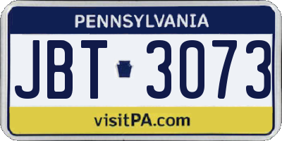 PA license plate JBT3073