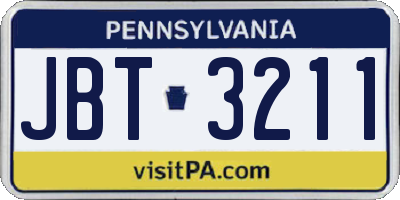 PA license plate JBT3211