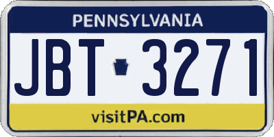 PA license plate JBT3271