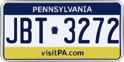 PA license plate JBT3272