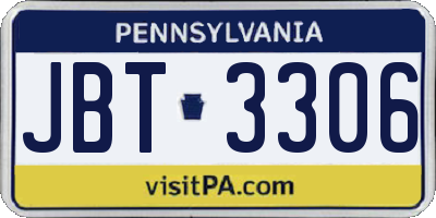 PA license plate JBT3306
