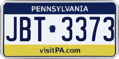 PA license plate JBT3373