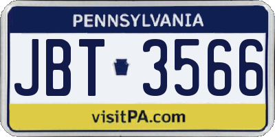 PA license plate JBT3566