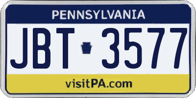 PA license plate JBT3577