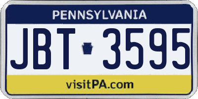 PA license plate JBT3595