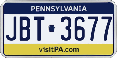 PA license plate JBT3677