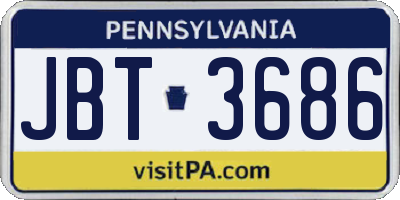 PA license plate JBT3686