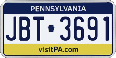 PA license plate JBT3691
