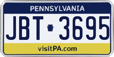PA license plate JBT3695