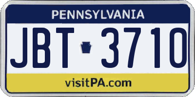 PA license plate JBT3710