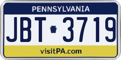 PA license plate JBT3719