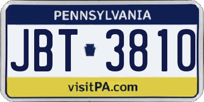PA license plate JBT3810