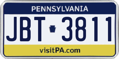 PA license plate JBT3811