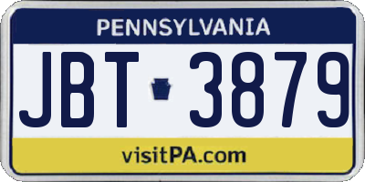 PA license plate JBT3879