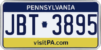 PA license plate JBT3895