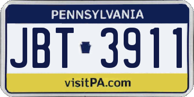 PA license plate JBT3911