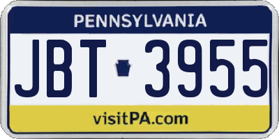 PA license plate JBT3955