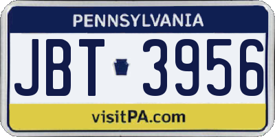 PA license plate JBT3956