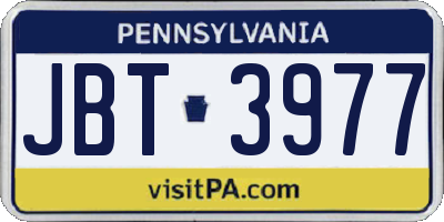 PA license plate JBT3977