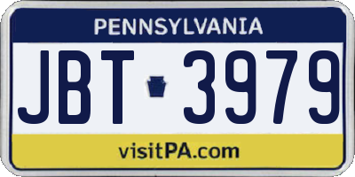 PA license plate JBT3979