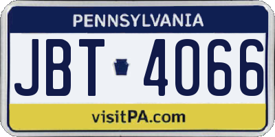 PA license plate JBT4066