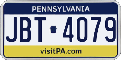 PA license plate JBT4079