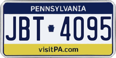 PA license plate JBT4095