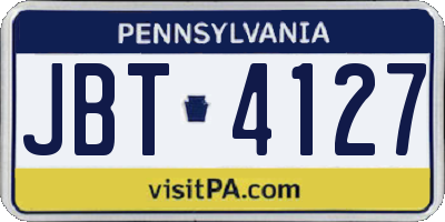 PA license plate JBT4127
