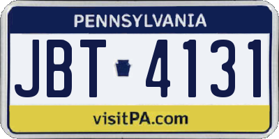 PA license plate JBT4131
