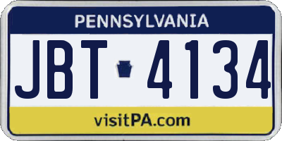 PA license plate JBT4134