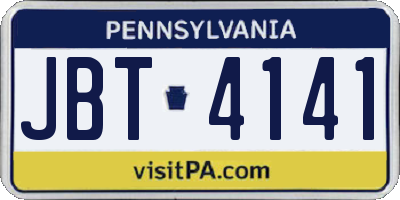 PA license plate JBT4141