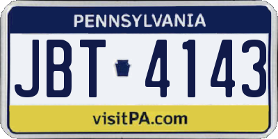 PA license plate JBT4143
