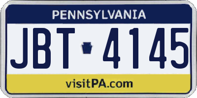 PA license plate JBT4145