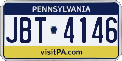 PA license plate JBT4146
