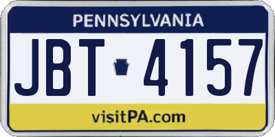 PA license plate JBT4157